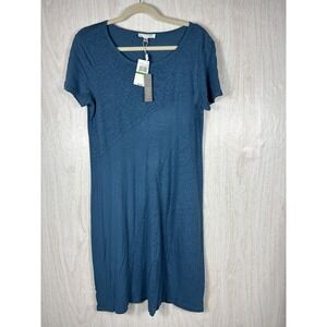 Spense Large Blue Linen Blend Midi Dress Casual Chic NWT Easy Everyday‎